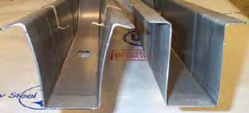 Two U channel members formed in the same die - Channel on the left formed with DP 350/600 and channel on the right formed with HSLA 350/450(Courtesy: World Auto Steel)